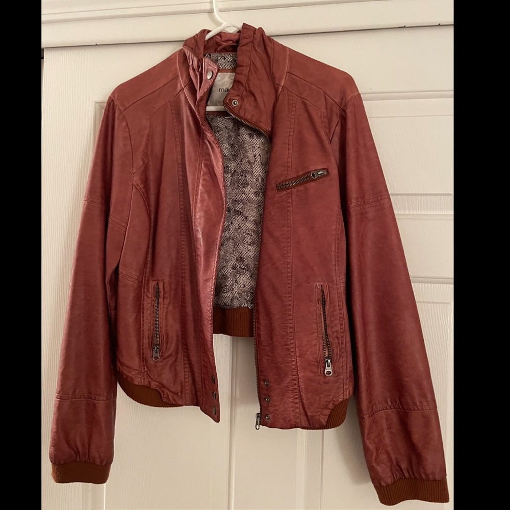 Maurices faux leather jacket size Large. Some wear and tear